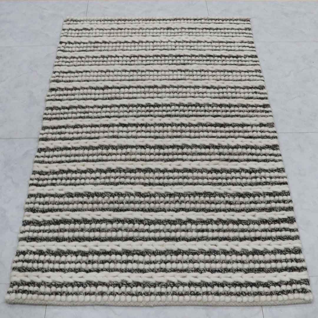Ivory Charcoal Braided | Chunky Rugs Online